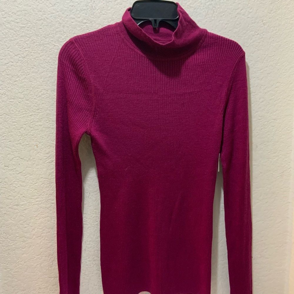 Iris Setlakwe red Ribbed Turtleneck Top size P/S
